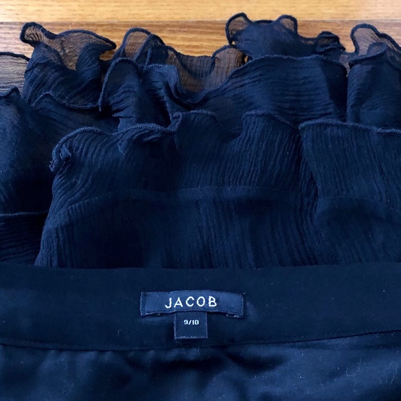 Jacob Layered Black Silk Skirt with Ribbon Tie - Picture 8 of 8